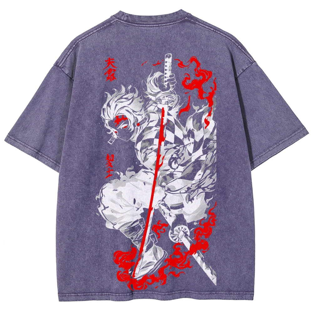 Demon Slayer Unisex Fit Washed T-Shirt 2605013389