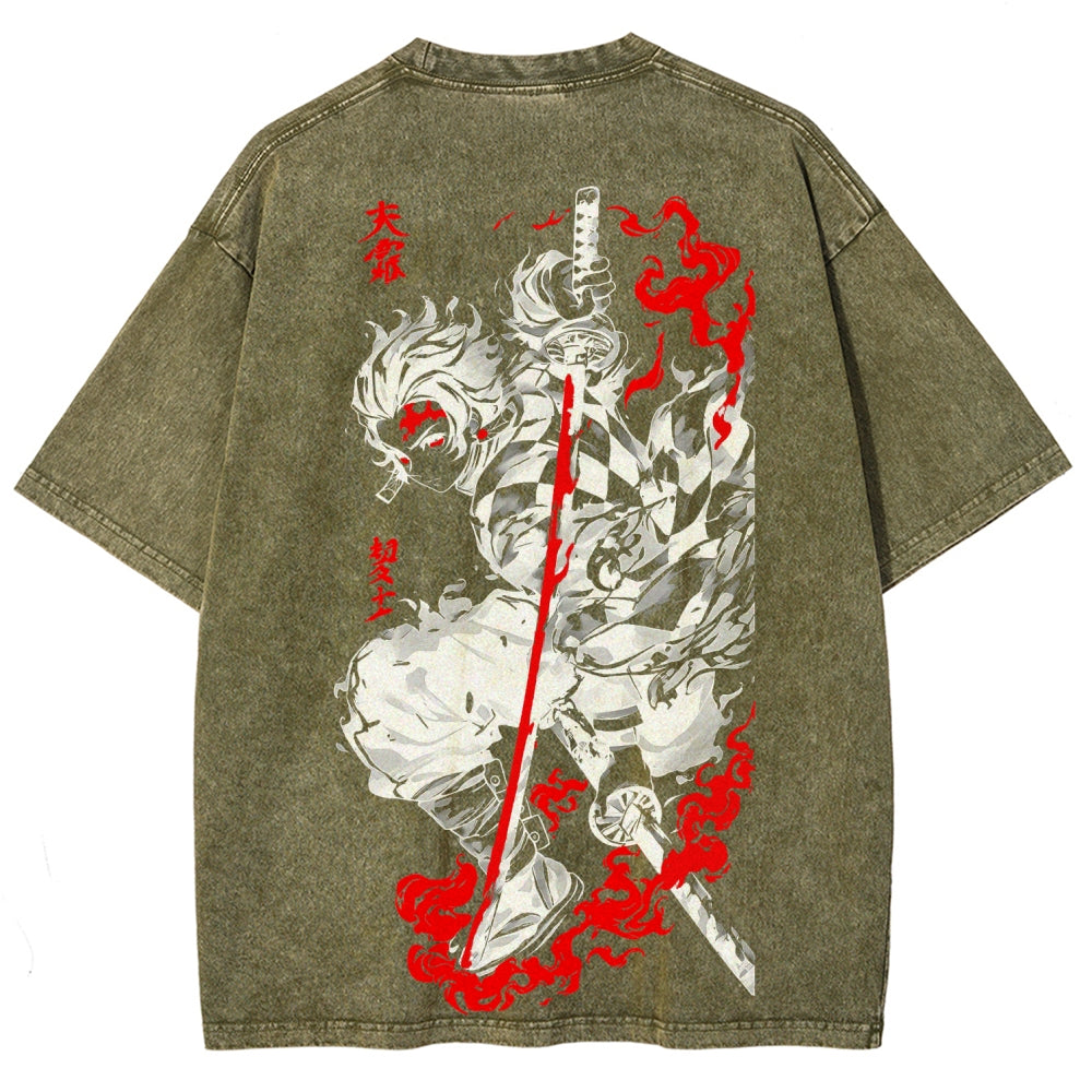 Demon Slayer Unisex Fit Washed T-Shirt 2605013389