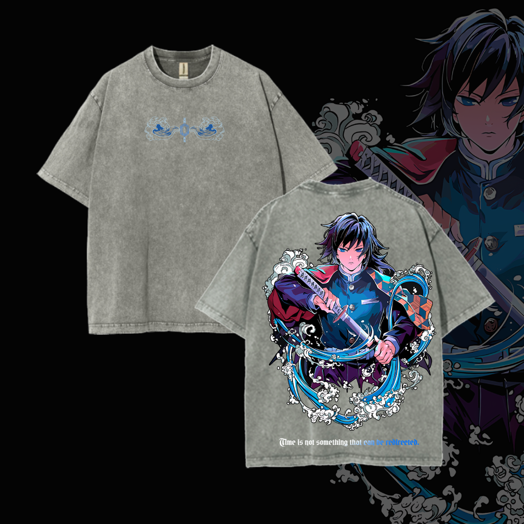 Hashira Demon Slayer Tee �?Rengoku, Giyu, Tengen, Obanai, Gyomei, Mitsuri Vintage Washed Oversized T-Shirt