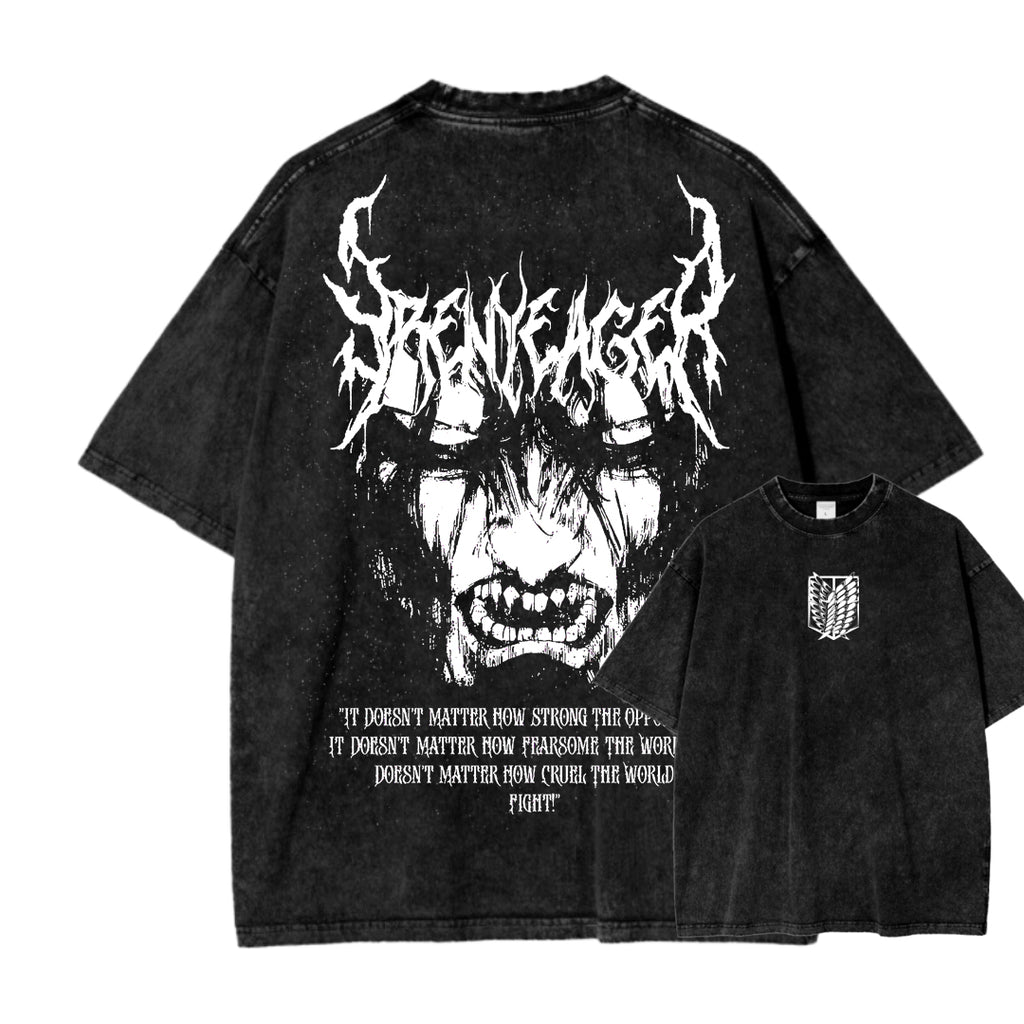 Attack On Titan Unisex Fit Washed T-Shirt 2503000069