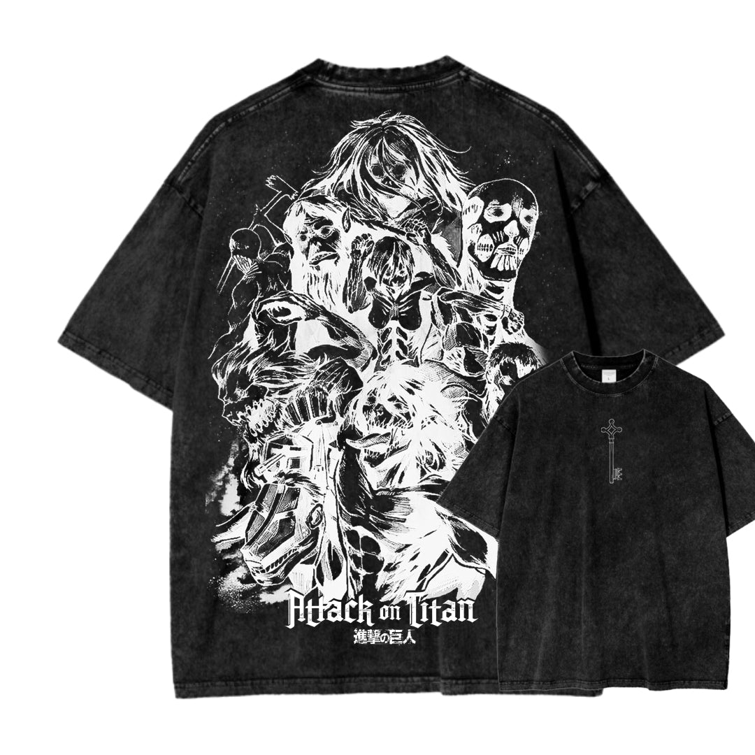 Attack On Titan Unisex Fit Washed T-Shirt 2503000103