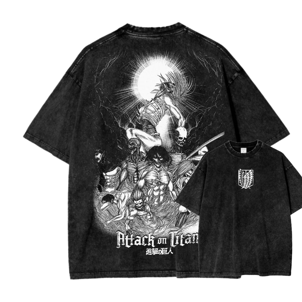 Attack On Titan Unisex Fit Washed T-Shirt 2503000122