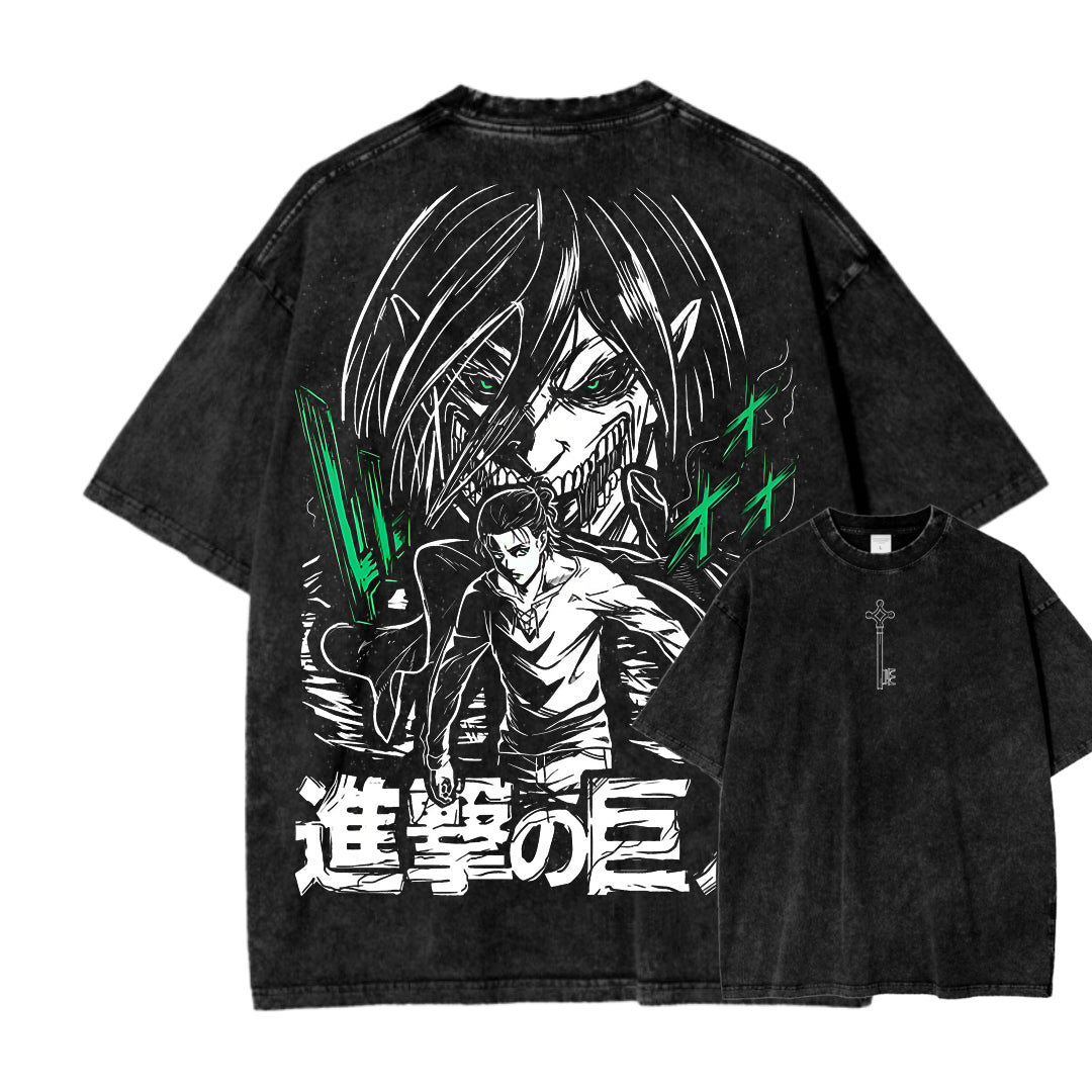 Attack On Titan Unisex Fit Washed T-Shirt 2503000064