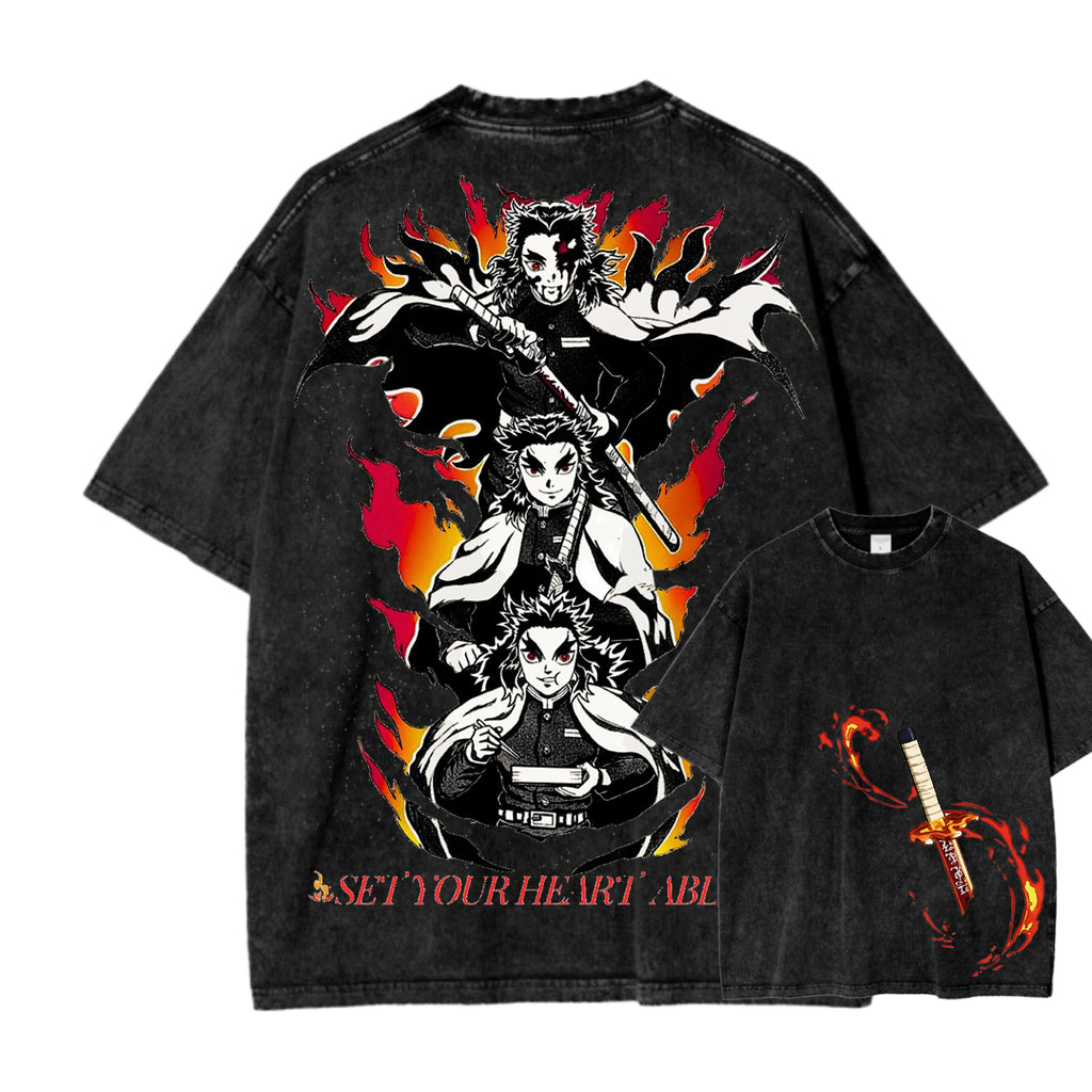 Demon Slayer Unisex Fit Washed T-Shirt 2503005427