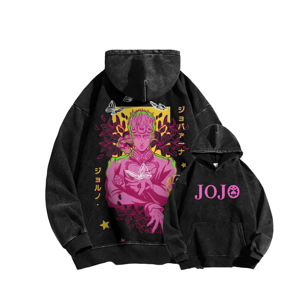 Jojo's Bizarre Adventure Casual Washed Hoodies 2506023895