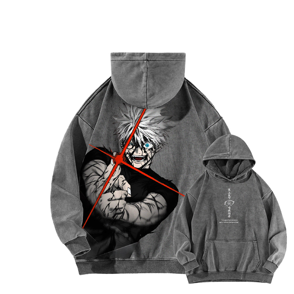 Jujutsu Kaisen Gojo Satoru Casual Washed Hoodies 2506023918