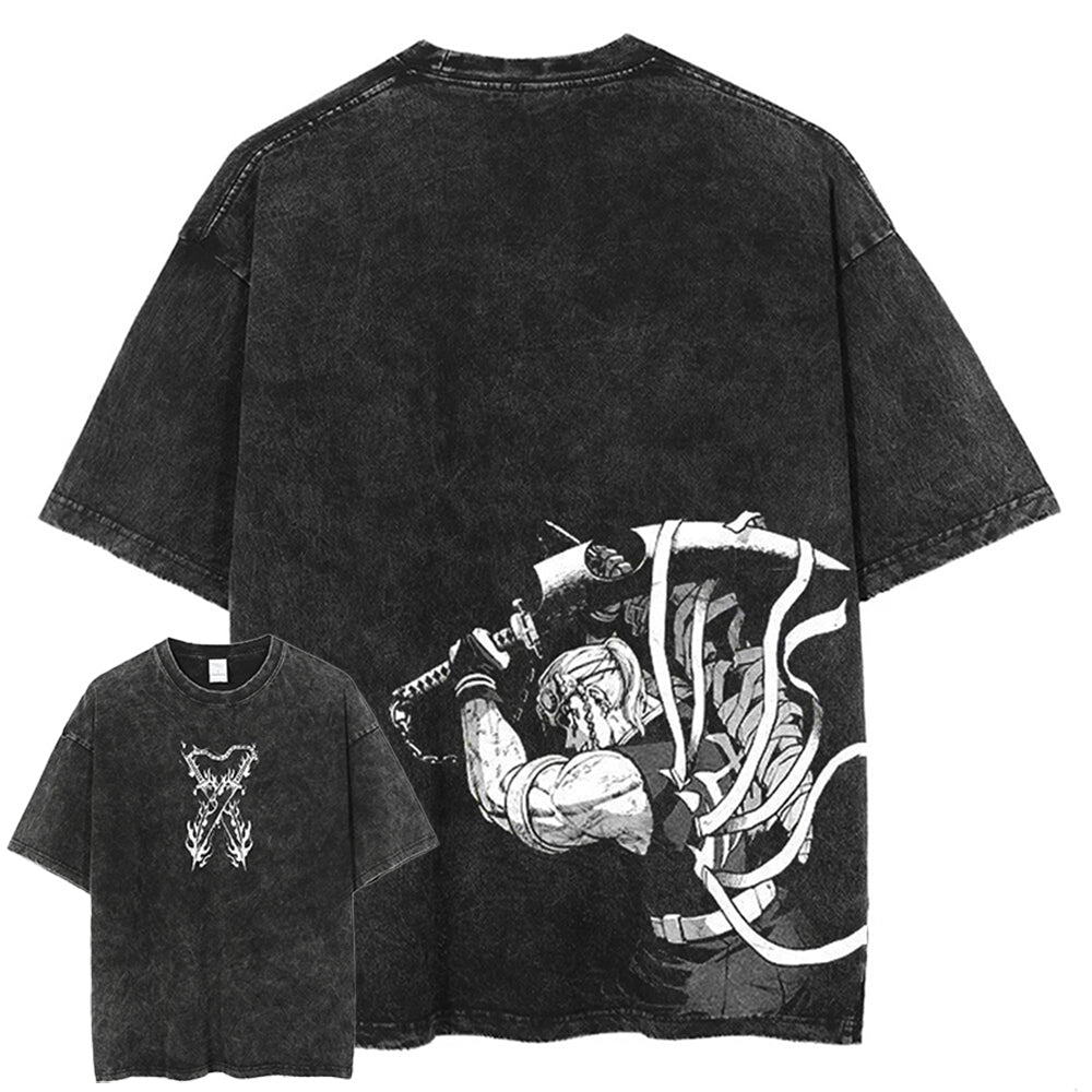 Vintage Washed Tee丨Demon Slayer