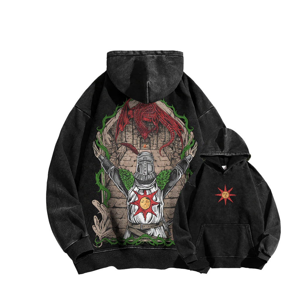 Dark Souls Casual Washed Hoodie 2507012080