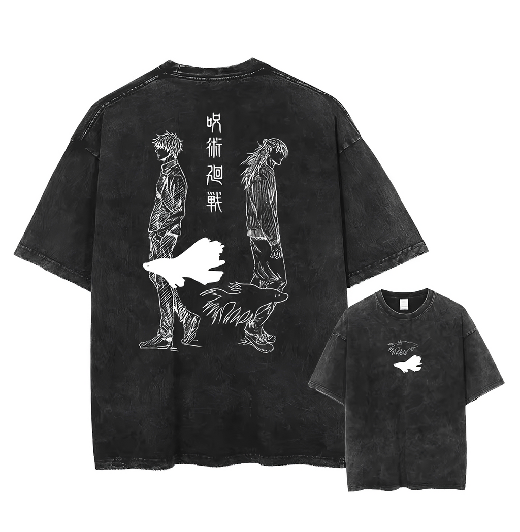 Cursed Duality Anime Graphic T-Shirt â€?Cotton Oversized Tee