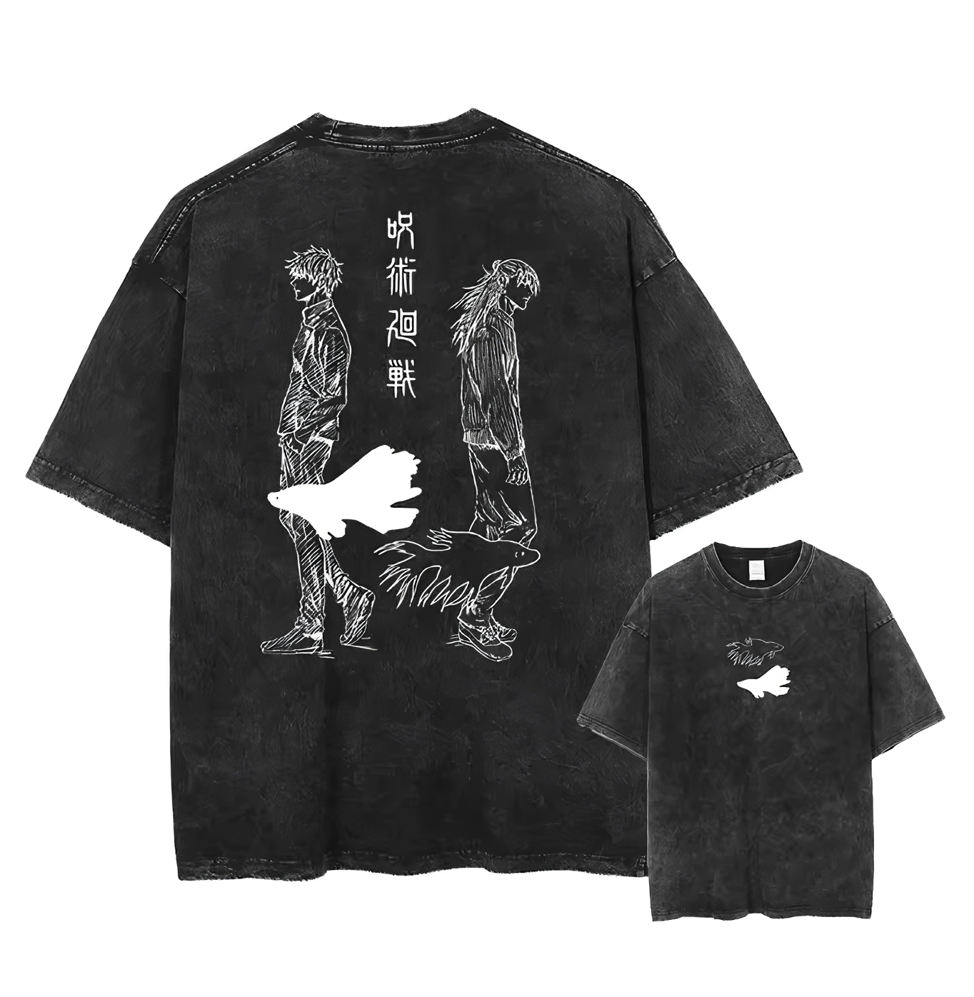 Cursed Duality Anime Graphic T-Shirt â€?Cotton Oversized Tee