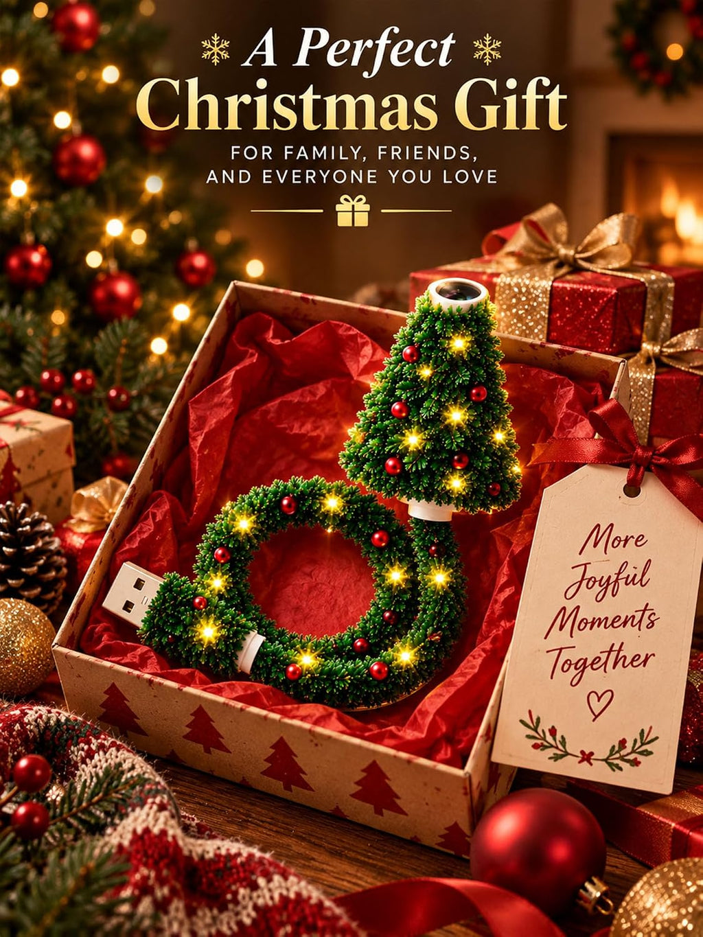 Plug and Play Hd USB Christmas Tree Projector with 6 Festive Scenes