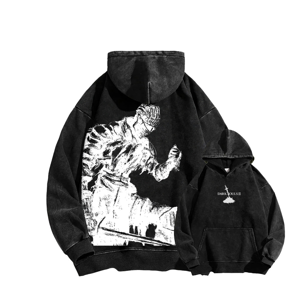 DARK SOULS Casual Washed Hoodies 2506023752