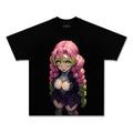 MITSURI KANROJI UNISEX ANIME INSPIRED VINTAGE TEE丨DEMON SLAYER-[FRONT]