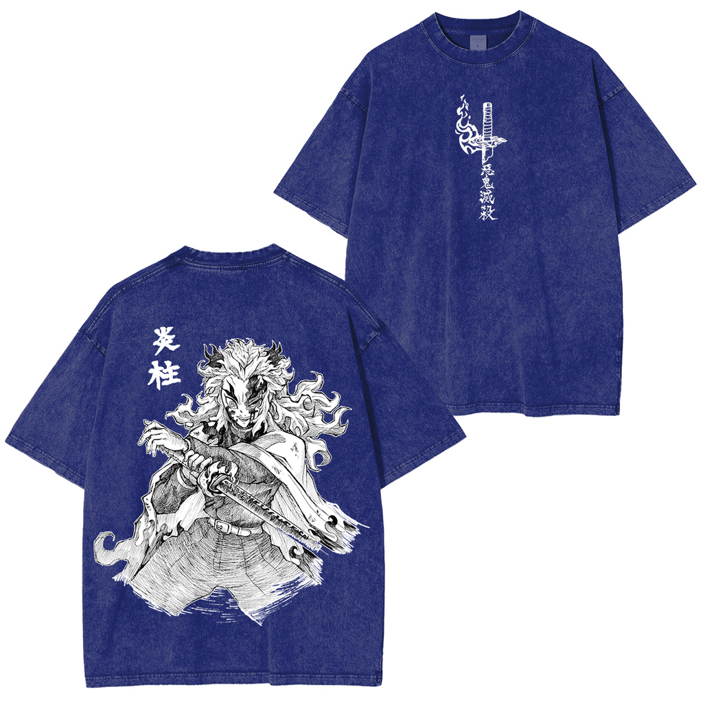 Rengoku Kyojuro,Demon Slayer Anime Unisex Washed T-Shirt