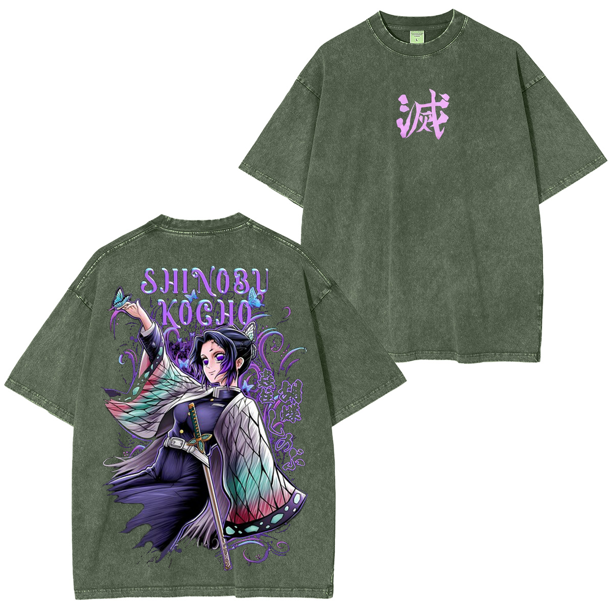 Kochou Shinobu ,Demon Slayer Anime Unisex Washed T-Shirt