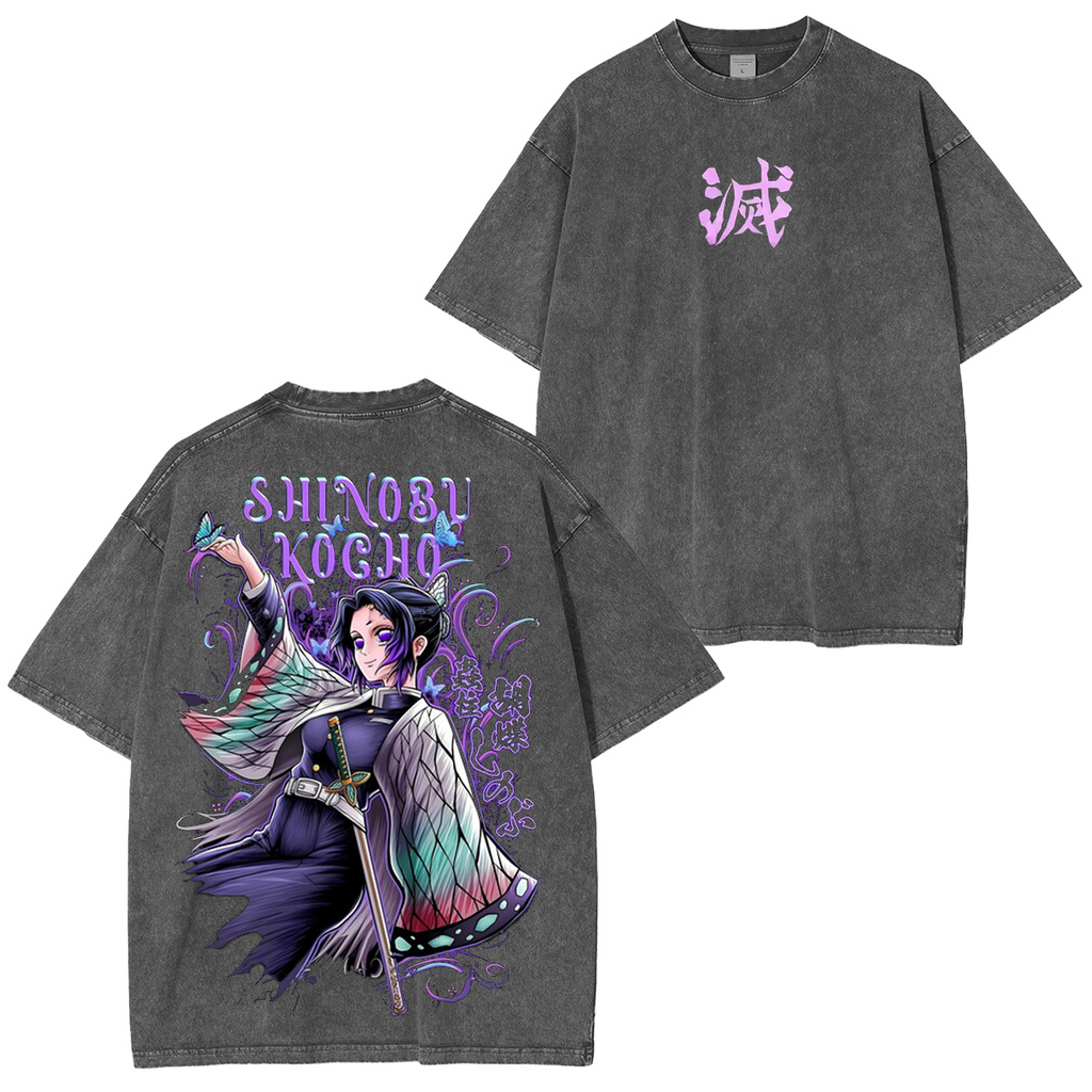 Kochou Shinobu ,Demon Slayer Anime Unisex Washed T-Shirt