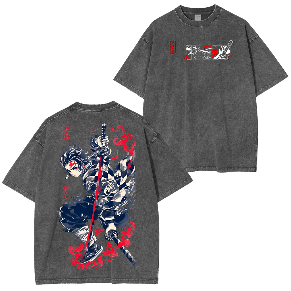Kamado Tanjiro ,Demon Slayer Anime Unisex Washed T-Shirt