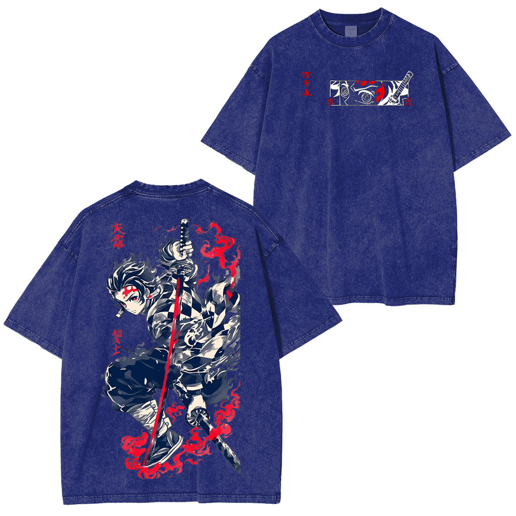 Kamado Tanjiro ,Demon Slayer Anime Unisex Washed T-Shirt