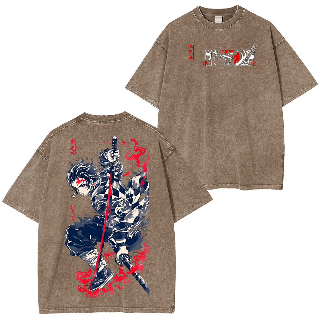 Kamado Tanjiro ,Demon Slayer Anime Unisex Washed T-Shirt