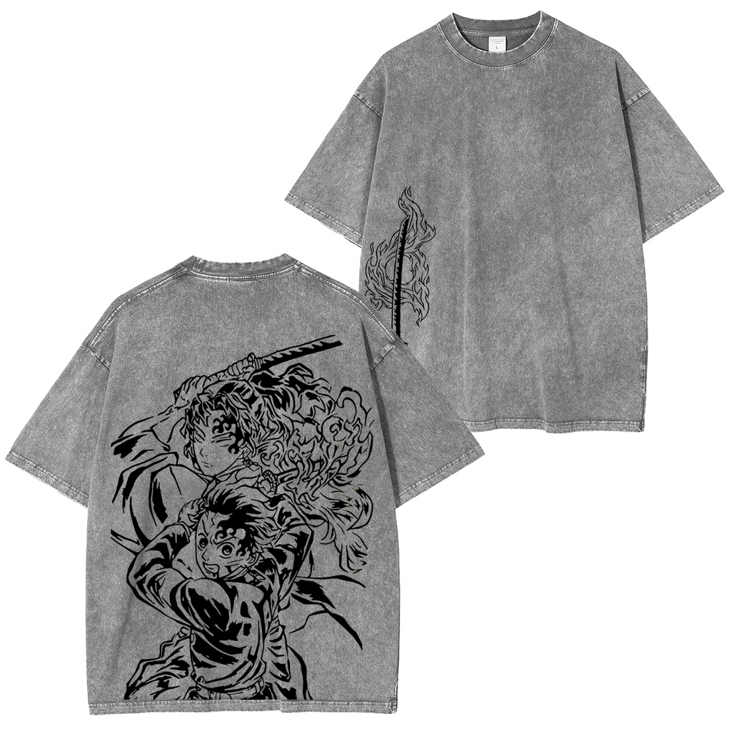Tanjiro ,Demon Slayer Anime Unisex Washed T-Shirt