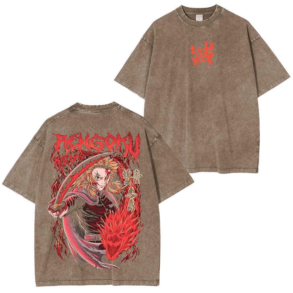 Demon Slayer Anime Unisex Washed T-Shirt