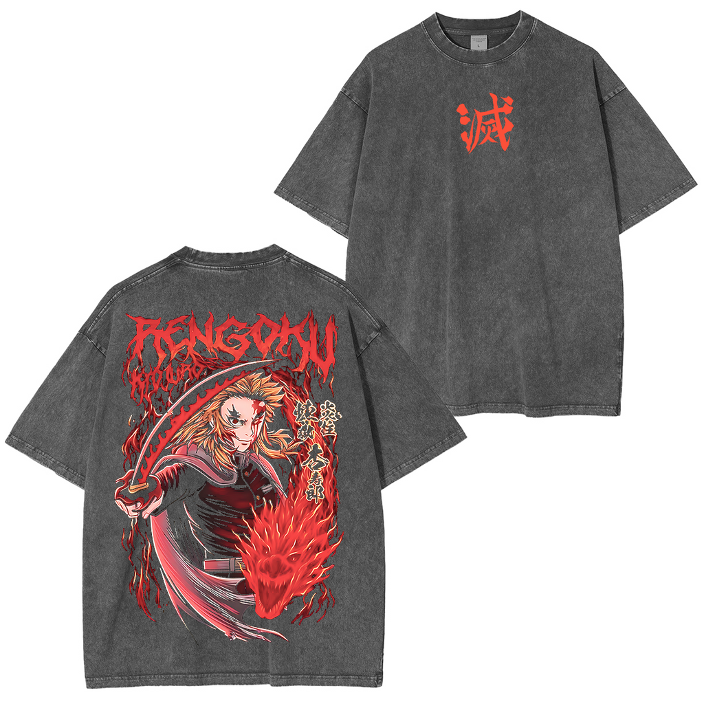 Demon Slayer Anime Unisex Washed T-Shirt
