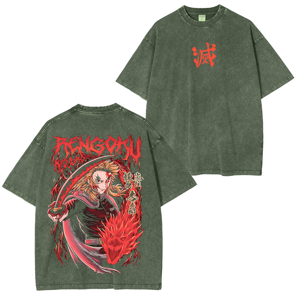 Demon Slayer Anime Unisex Washed T-Shirt