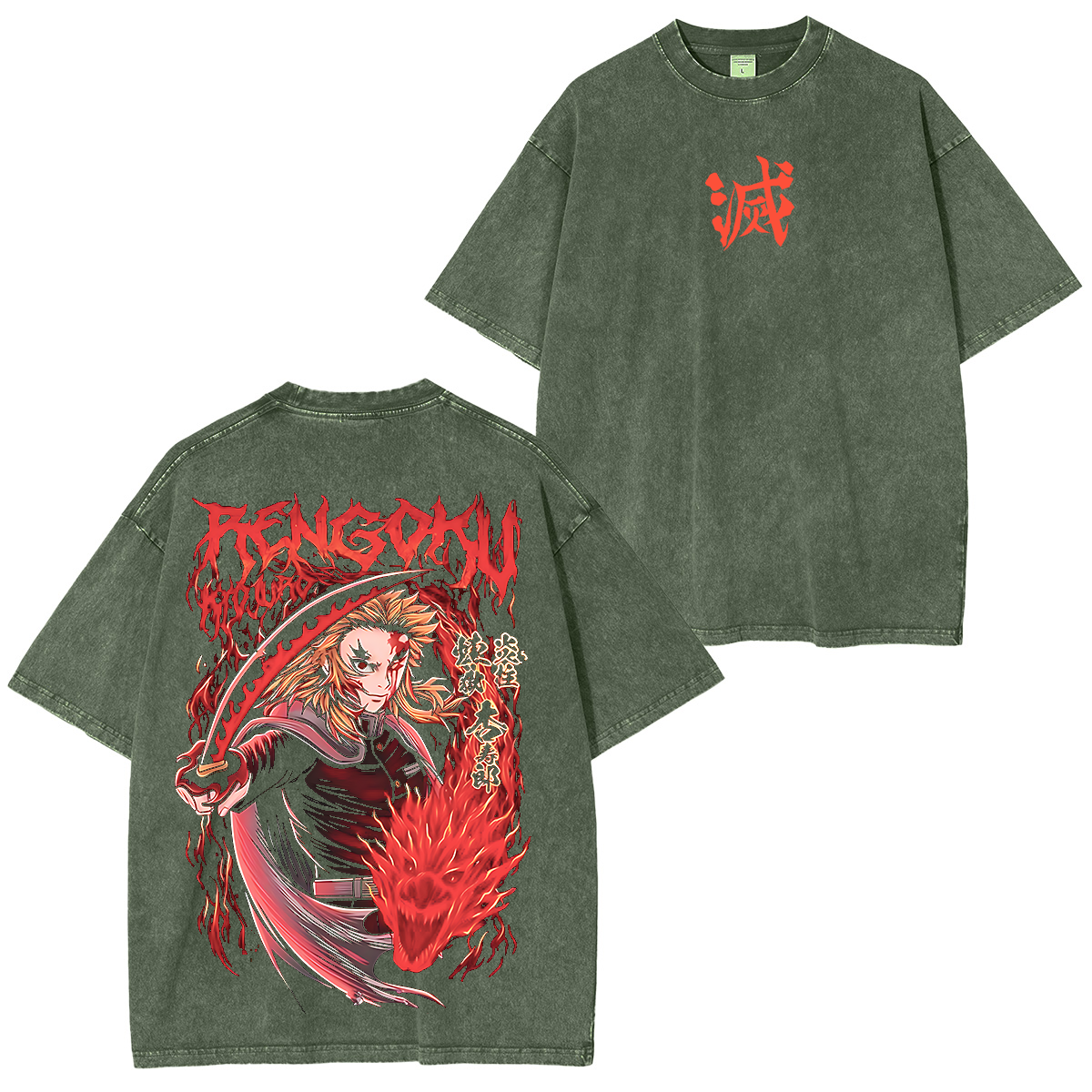 Demon Slayer Anime Unisex Washed T-Shirt