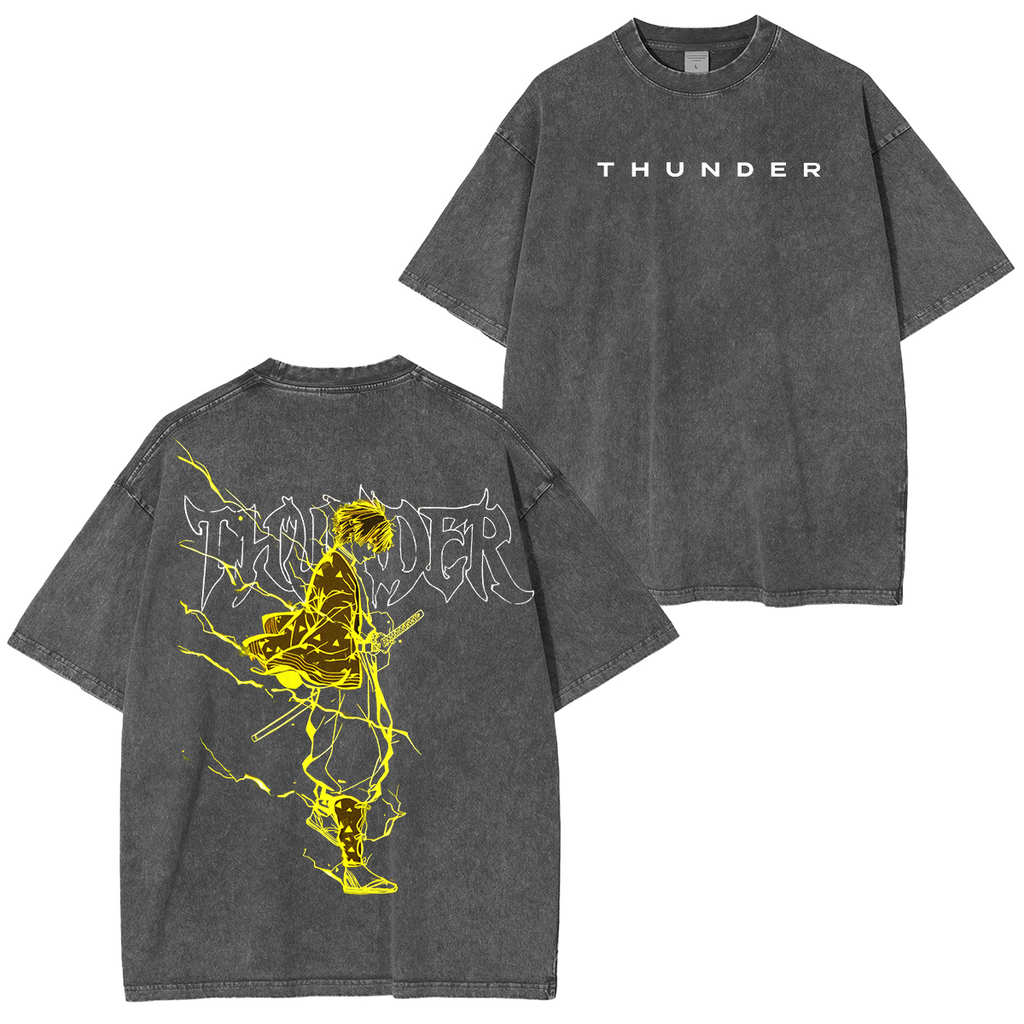 Zenitsu Thunderclap,Demon Slayer Anime Unisex Washed T-Shirt