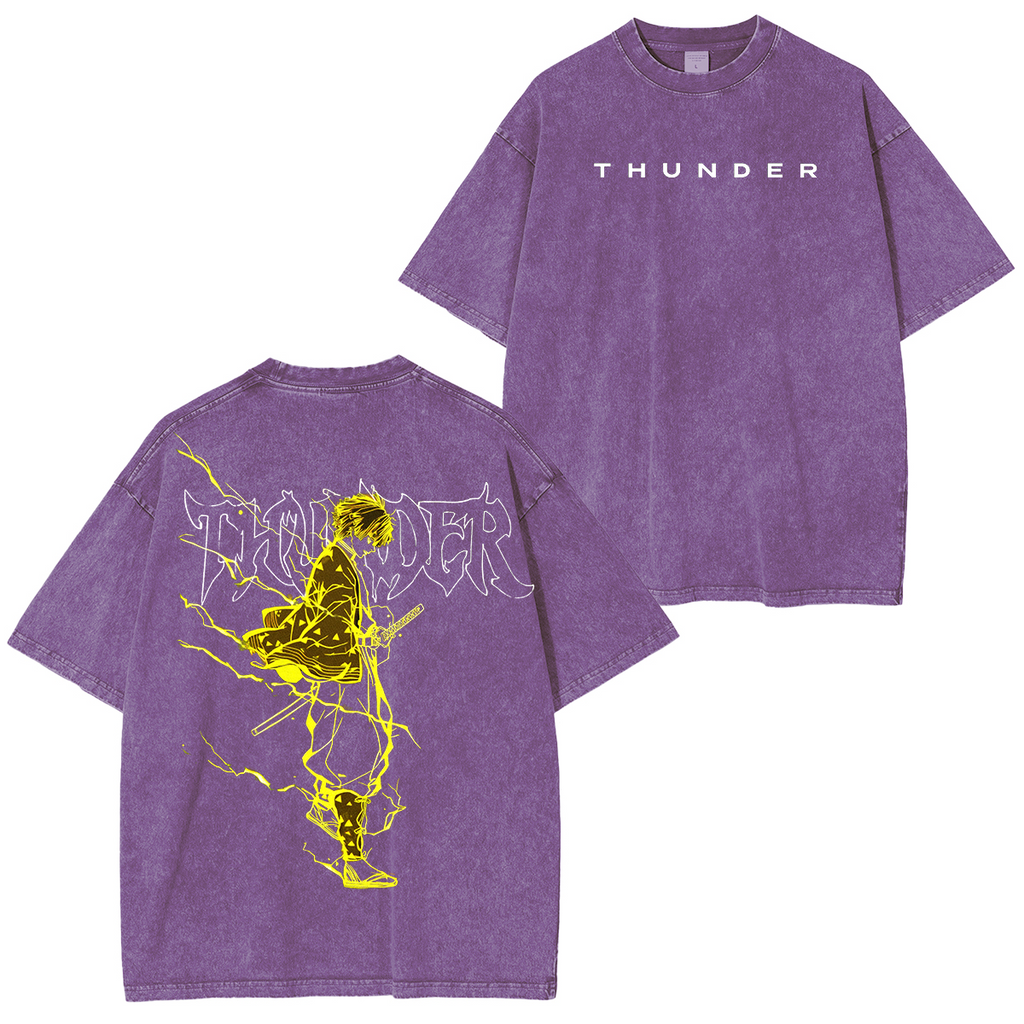 Zenitsu Thunderclap,Demon Slayer Anime Unisex Washed T-Shirt