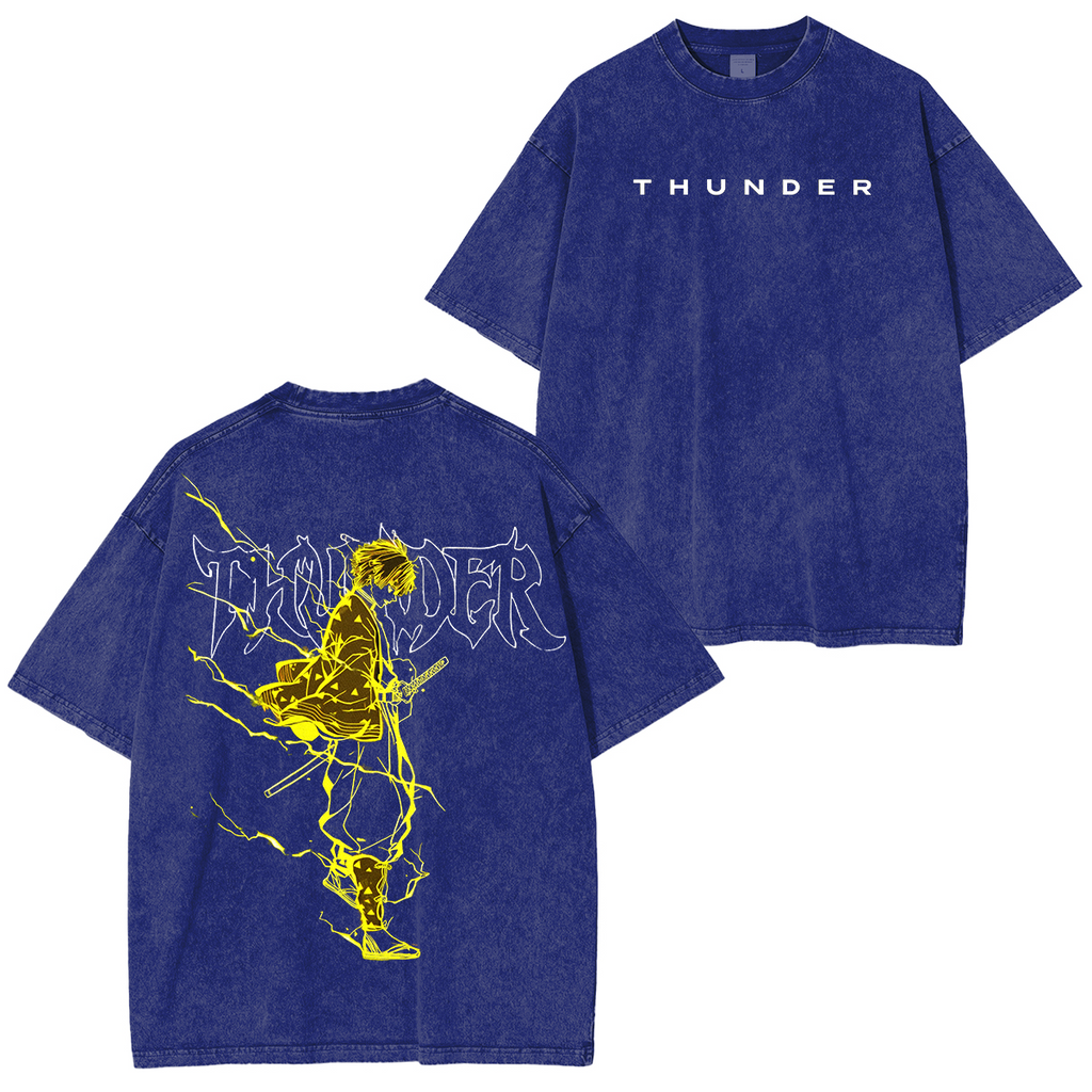 Zenitsu Thunderclap,Demon Slayer Anime Unisex Washed T-Shirt