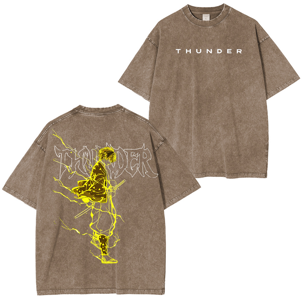Zenitsu Thunderclap,Demon Slayer Anime Unisex Washed T-Shirt