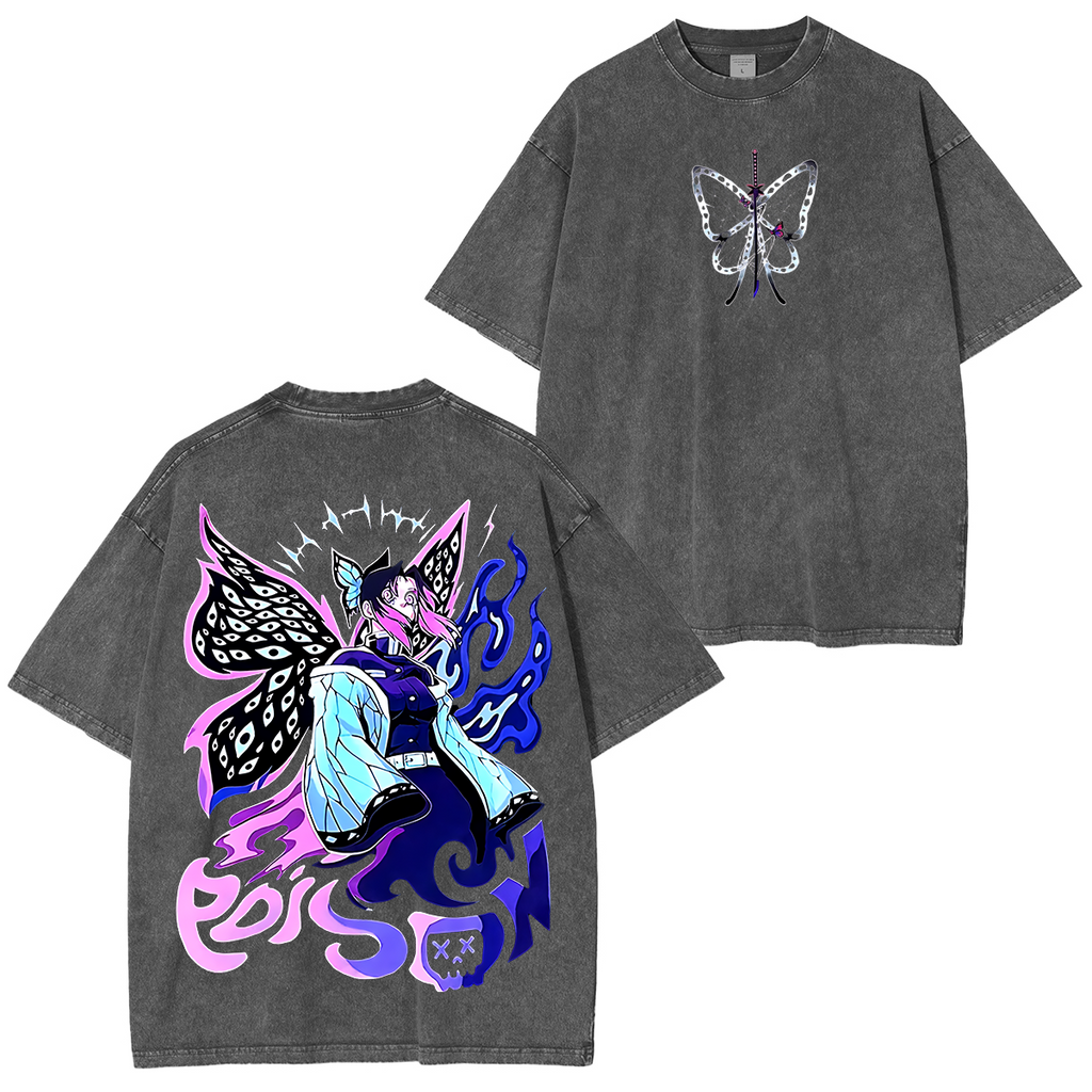 Shinobu, Demon Slayer Anime Unisex Washed T-Shirt