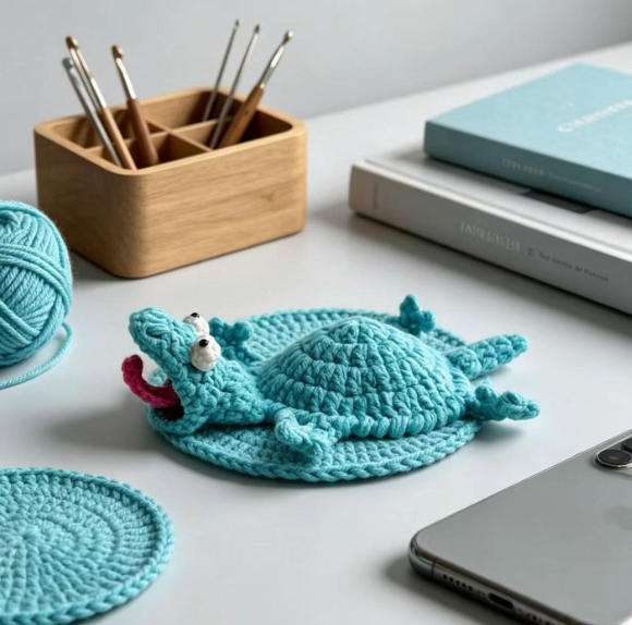 Crochet Lizard Coaster
