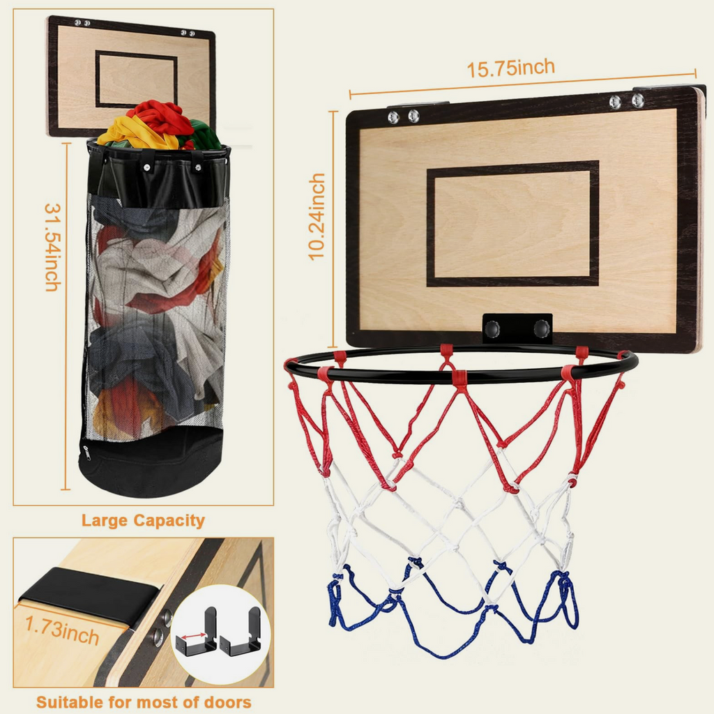 🏀 Slam & Sort™ Laundry Basketball Hamper