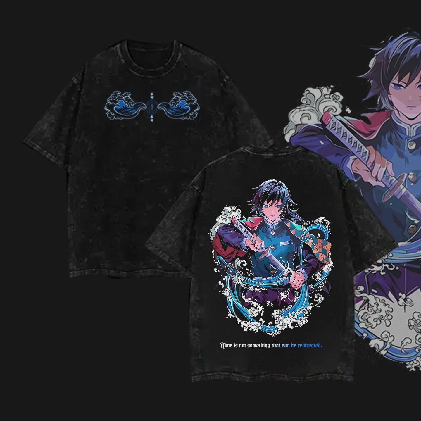 Hashira Demon Slayer Tee �?Rengoku, Giyu, Tengen, Obanai, Gyomei, Mitsuri Vintage Washed Oversized T-Shirt