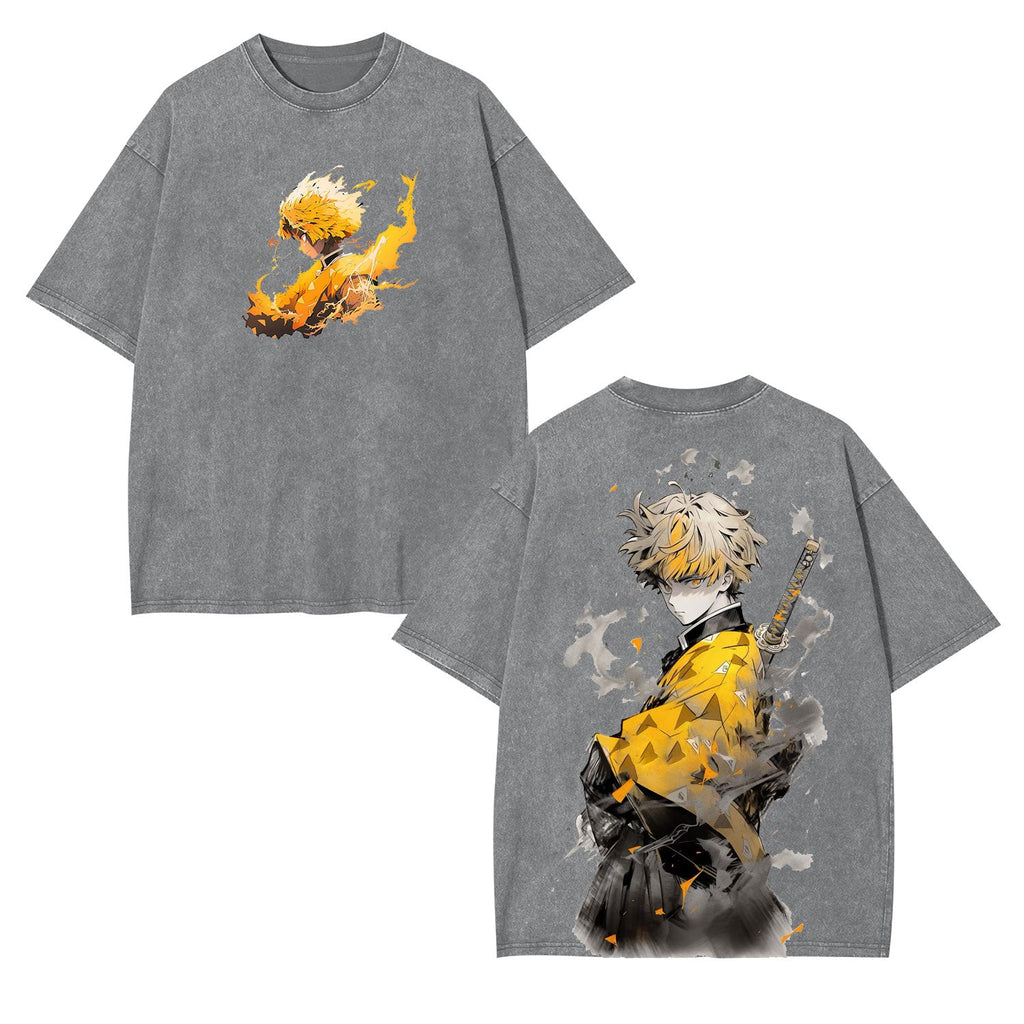 UNISEX OVERSIZED TEE 丨ZENITSU DEMON SLAYER-[DS]