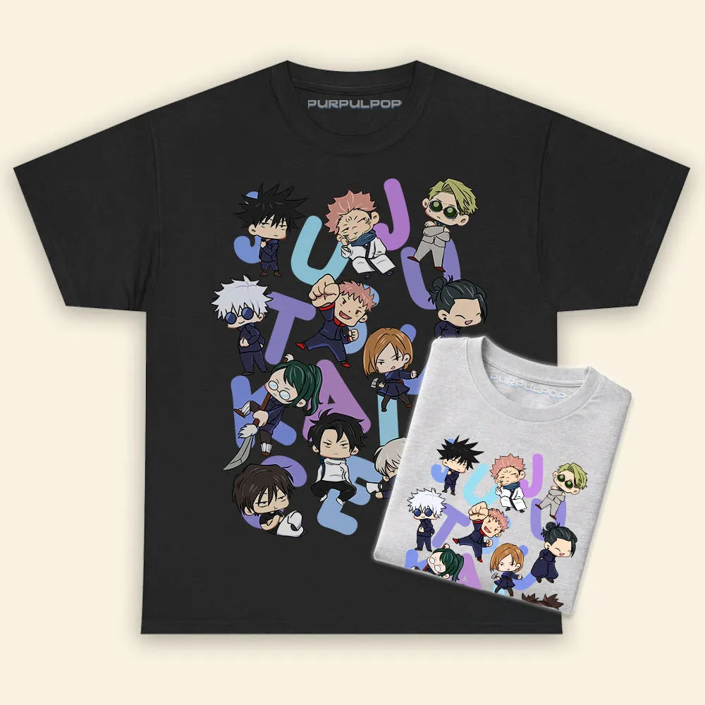 Jujutsu Kaisen Chibi Art JJK Anime Manga Shirt