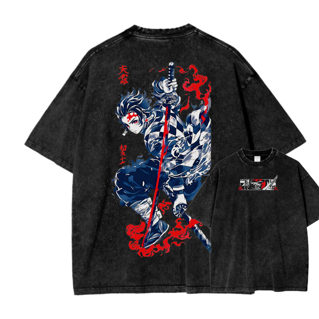Demon Slayer Tanjiro Kamado Vintage Washed T-Shirt 2503003932