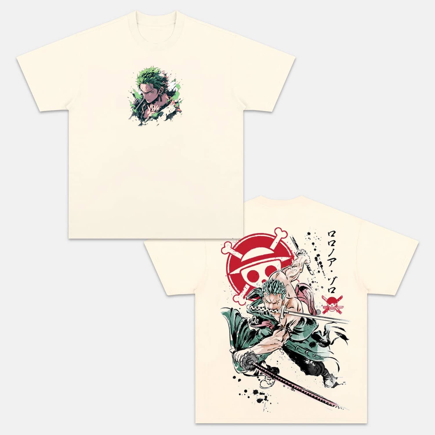 RORONOA ZORO UNISEX ANIME INSPIRED VINTAGE OVERSIZED TEE|ONE PIECE