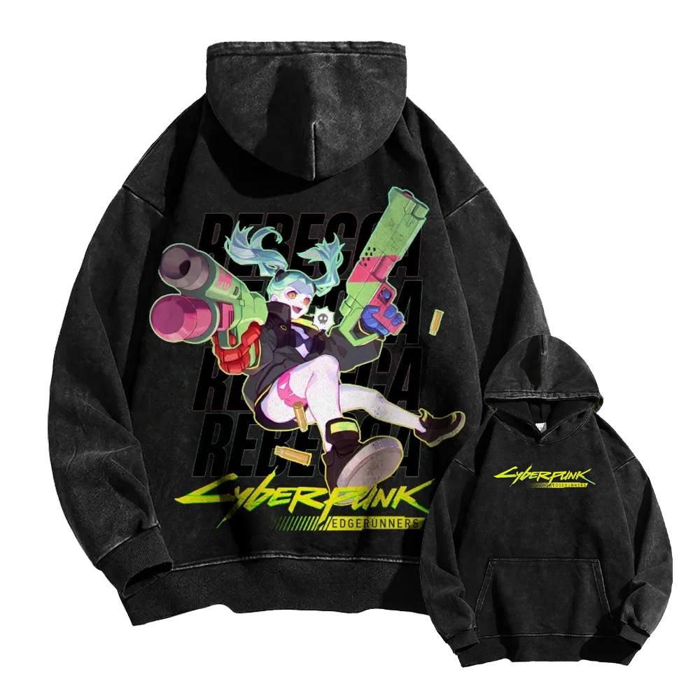 Cyberpunk: Edgerunners Casual Washed Hoodie 2507022462