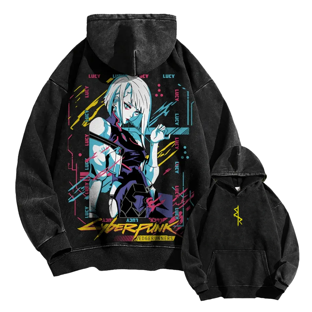 Cyberpunk: Edgerunners Casual Washed Hoodie 2508014756