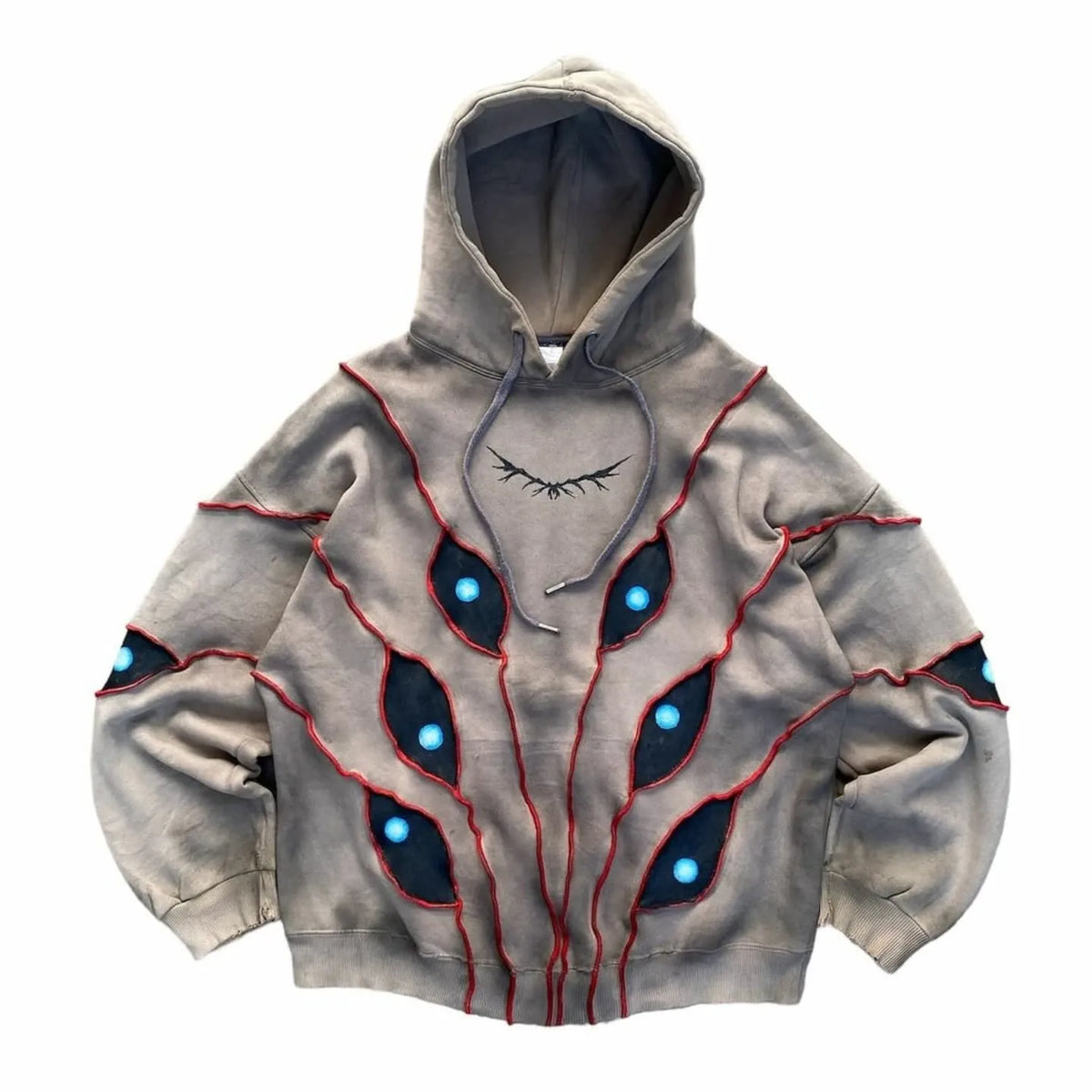 Eye Embroidered Cropped Hoodie